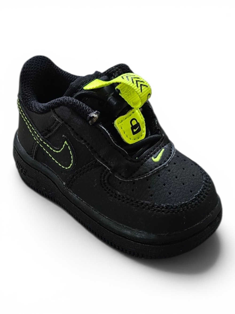 Nike Force 1 LV8 Toddler Black Volt 4C - Picture 4 of 11